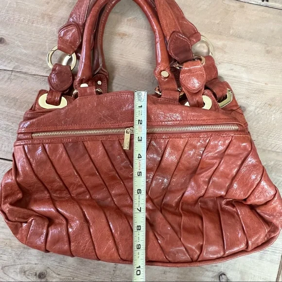 Treesje Dual Strap Tobacco Brown Leather Satchel Handbag - Picture 8 of 16